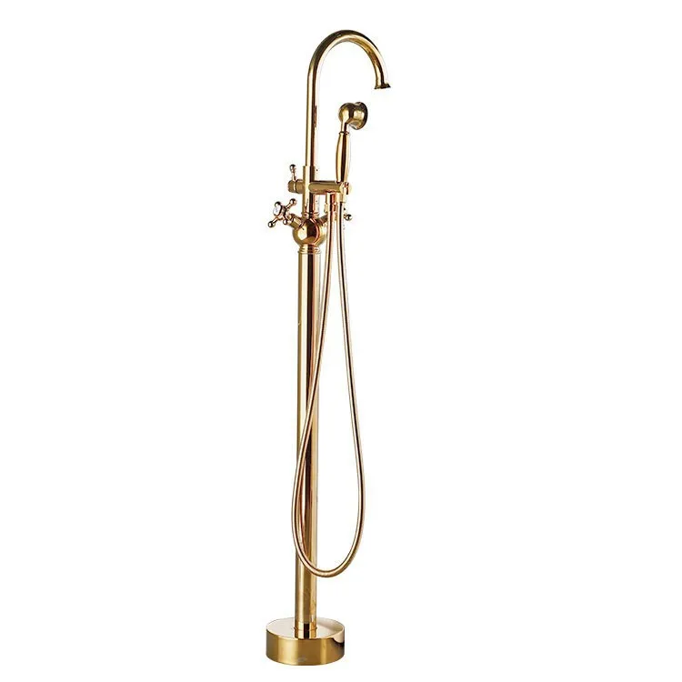 

Concealed floor-to-ceiling bathtub faucet, cylinder-side independent wooden barrel column basin wall