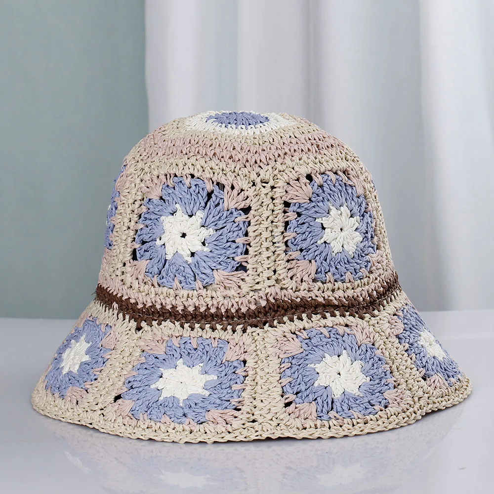 2023 Womens Straw Hats crochet hat Panamas UV Protection Sun Visor Beach Hats Women Visors Foldable Female Women Summer Sun hat