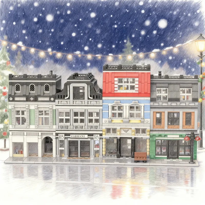 

Конструктор MOC «Улица покупок» (5067 деталей), модульная модель городского пейзажа, игрушка-подарок, креативный коллекционный набор для демонстрации, премиум-класс для взрослых