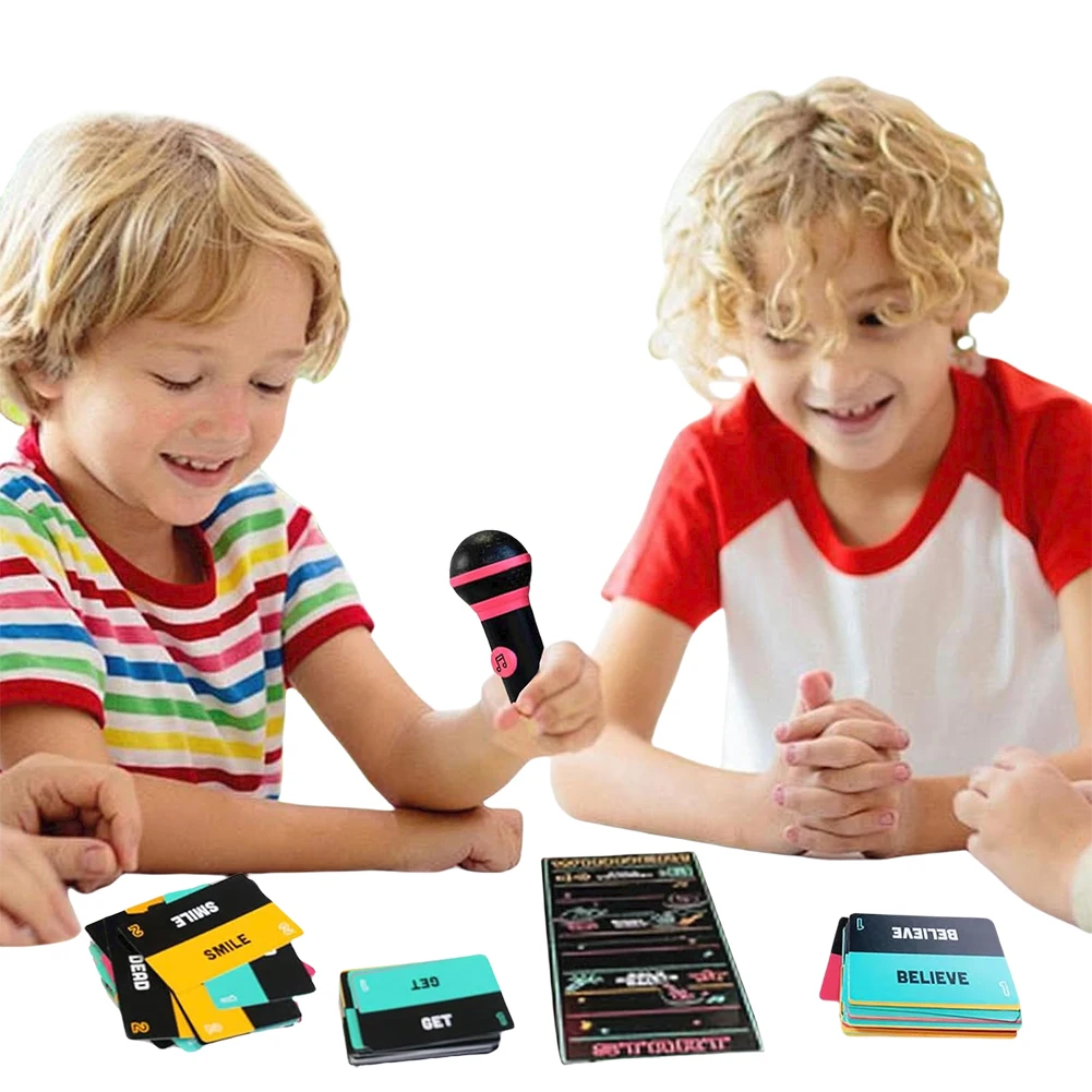 

Exciting Grab Mic Bad Singers Board Game 2-10 Players Family Karaoke Game 125 Lyric Cards for Friends Family & More