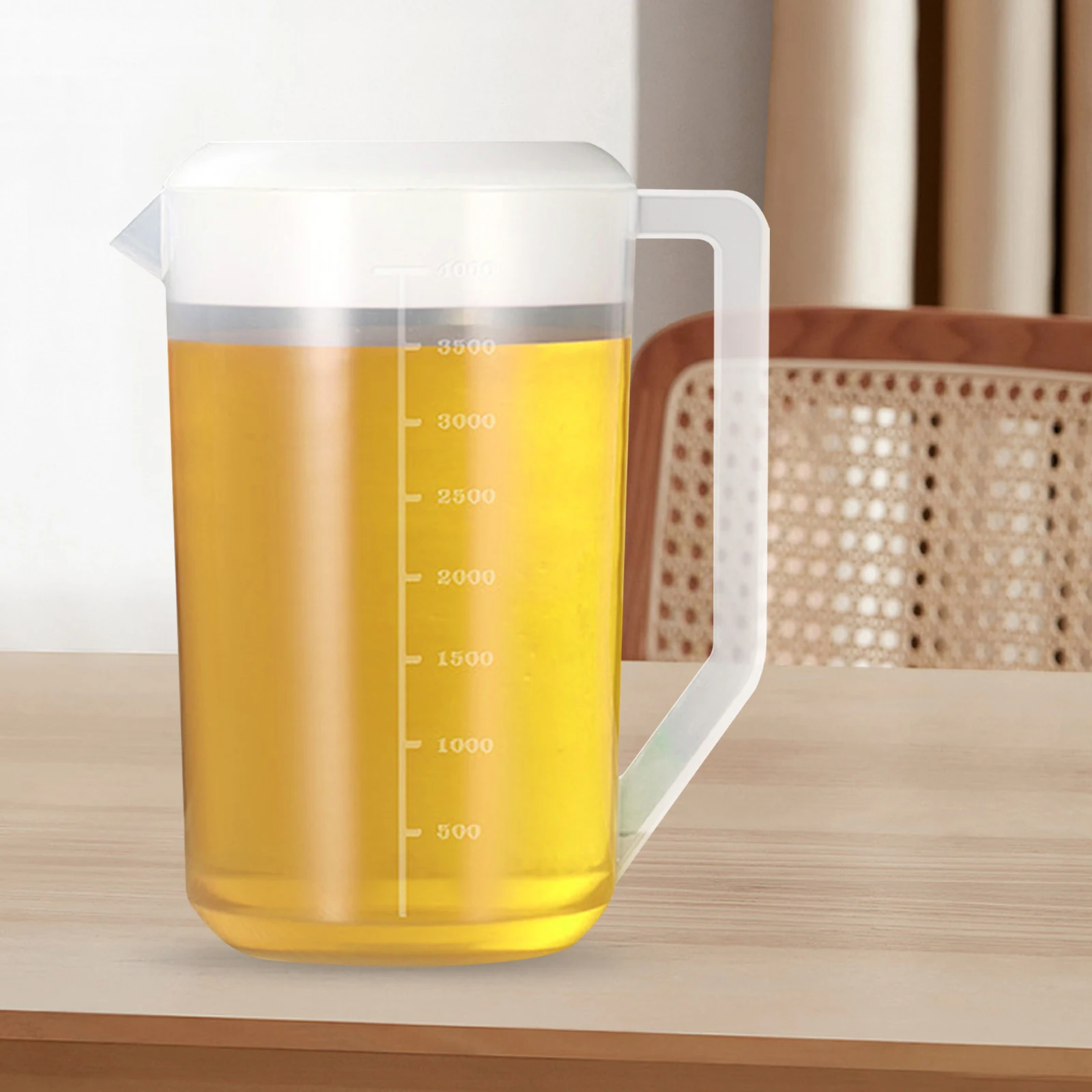 

Large Capacity Cold Water Pitcher 4000ml White Round Lid Plastic Tea Jug Fridge Beverage Drink Juices Water PC
