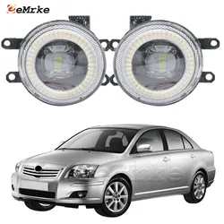 LED Fog Lamp for Toyota Avensis T25 T250 Facelift 2006 2007 2008 2009 Car DRL Angel Eye Daytime Running Lights Cut-Line Lens