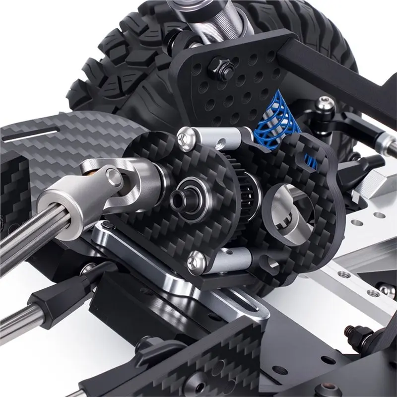 WOTT-For 1/10NOD 48P LCG Chassis Builds Rigs RC Crawler Car Upgrade Parts- Ultralight Carbon Fiber Transmission Gearbox Left