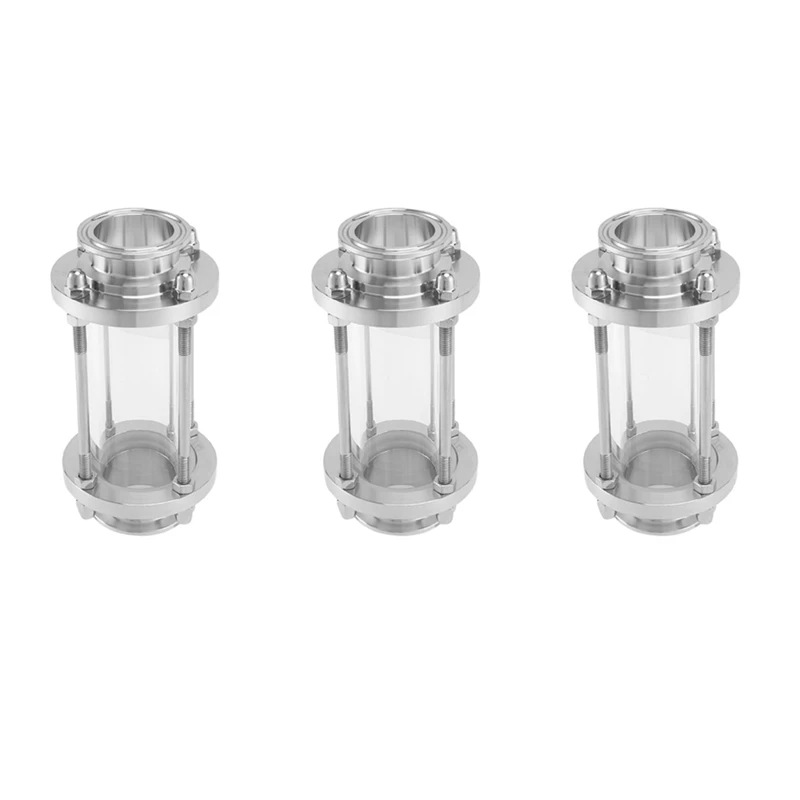 

3X In-Line Sight Glass With Clamp End,Flow Sanitary Straight Sight Glass SUS316 1.5Inch Tri Clamp Type(Flow Pipe OD38MM)