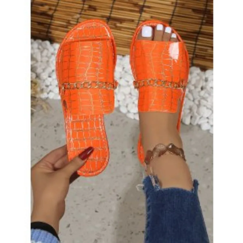 

Женские сандалии с открытым носком, босоножки на плоской подошве, Новинка лета-осени 2024