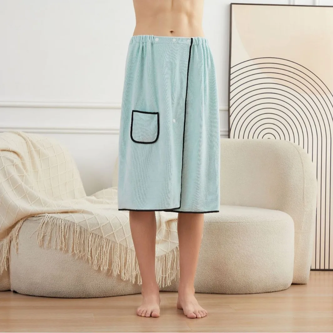 Men’s Bath Dress & Towel – Oversized Wearable Towel Robe for Adults Thickened Design for Enhanced Absorbency Lint-Free After Use