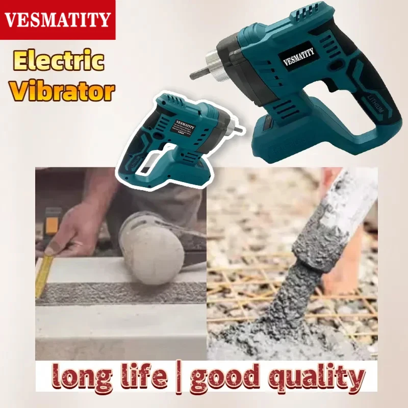 VESMATITY Brushless High Power Concrete Vibrator Heavy Duty Cordless Compactor Tool for 20V Battery Max Unit