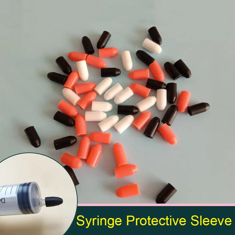 

5Pcs Syringe Protective Sleeve Sealant Cap 3*6*12.5mm Small Rubber Cap Needle Barrel Plug Silicone Cap Oil Sampling Rubber Cap