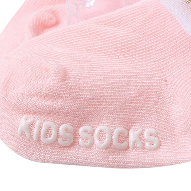 Toddler Baby Girls Socks Cute Sweet Lace Patchwork Bow Socks Letters Soft Lightweight Non-slip Socks