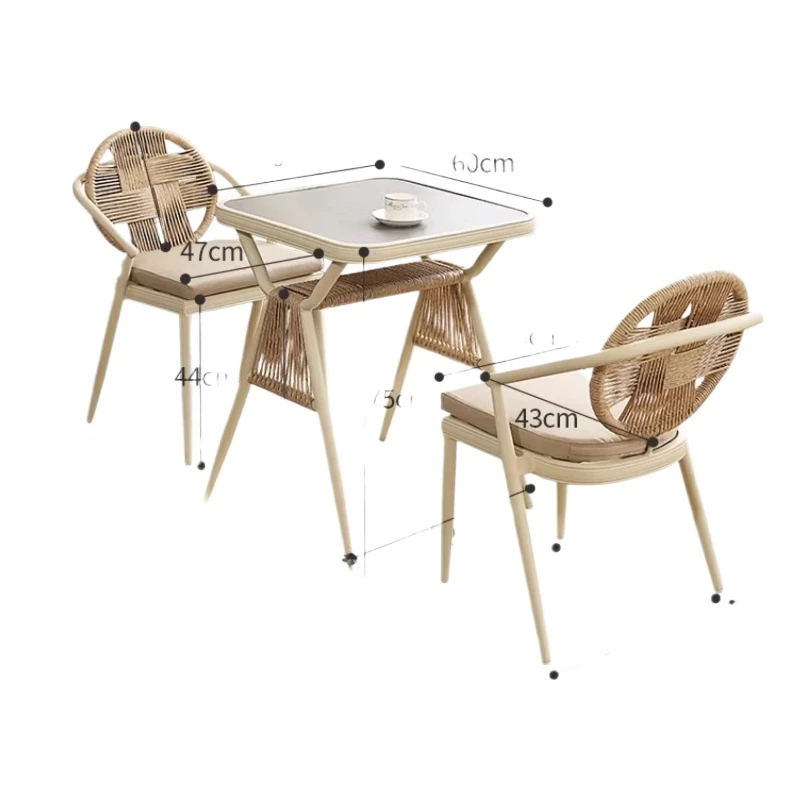 

*The balcony small table and chairs can be stored for drinking tea outdoors, and the three-piece set of rattan chairs