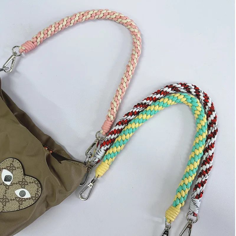Pure Hand-woven Shoulder Strap Versatile Mini Bag Color Braided Rope Single Shoulder Strap Handbag with Camera Lanyard