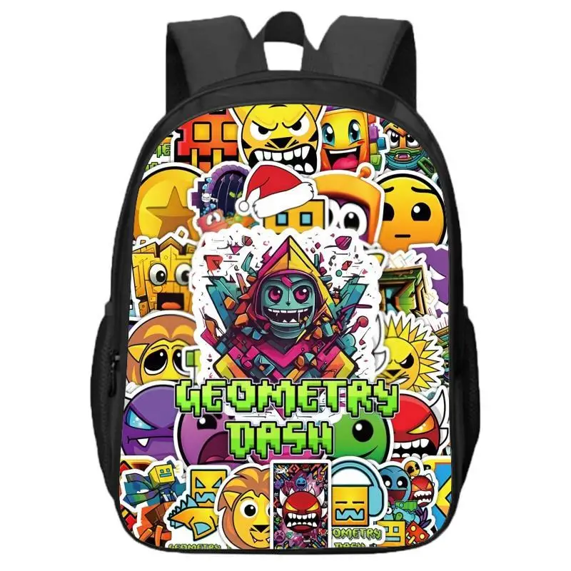 Geometry Dash Double layer Backpack for Primary and Secondary School Students and Children