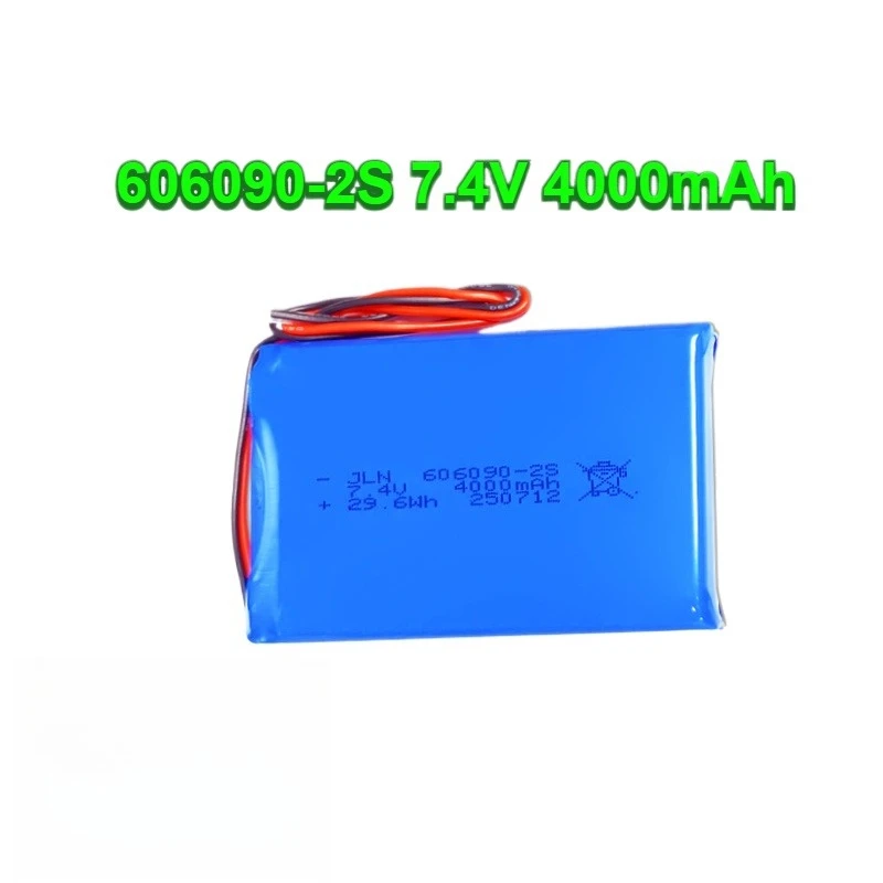 Polymer Lithium Battery Pack 606090-2S 7.4V 4000mAh + XH2.54 Plug for Electric Luggage Smart Bracelet Portable Speaker Batteries