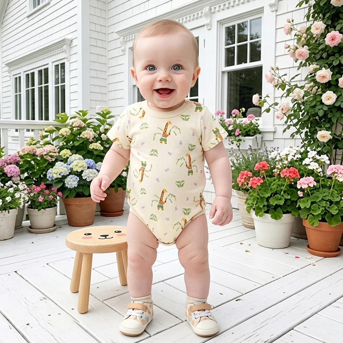Sanlutoz Baby Boys Girls Bodysuits Animals Onesies Cute Summer