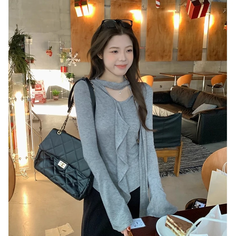 

Футболки с длинными рукавами, большие женские летние хлопковые футболки с героями мультфильмов, расклешенные подол для кампуса, воздушные легкие быстросохнущие шикарные футболки для девочек