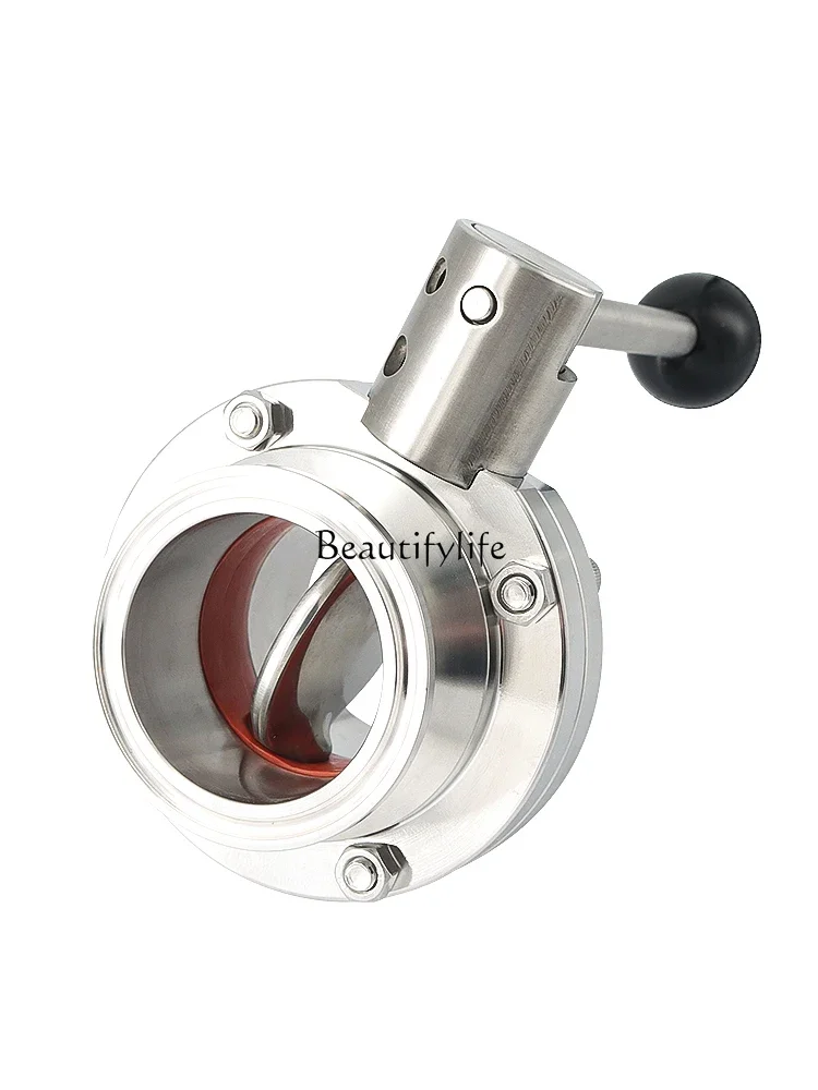 304/316L stainless steel sanitary grade quick installation manual butterfly valve chuck quick connection valve