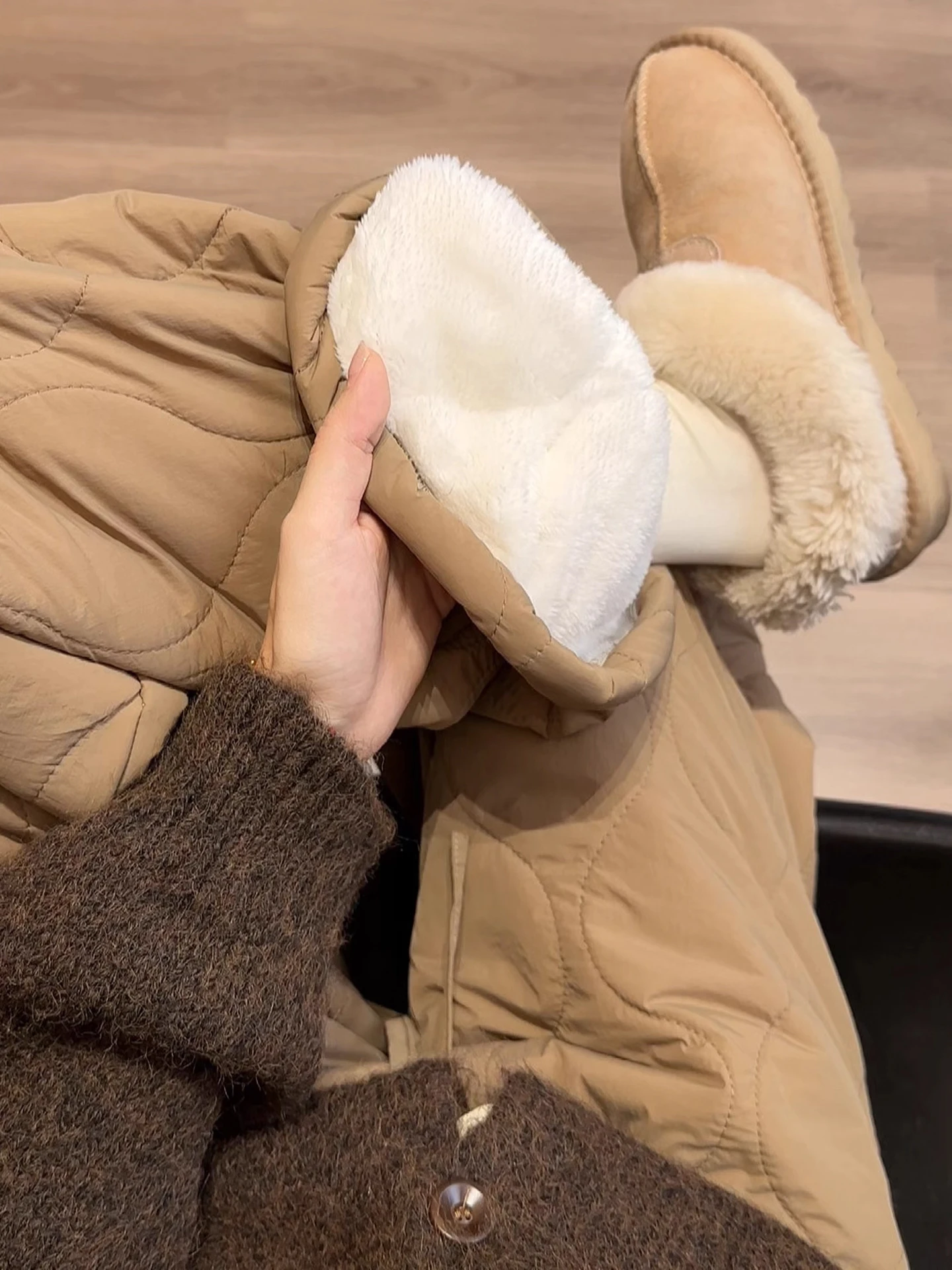 

Thiened Winter Cotton Pants for Men Outdoor Snowboard Anti-Cold Fce Lined Straight Leg Long Trousers Youth Faion