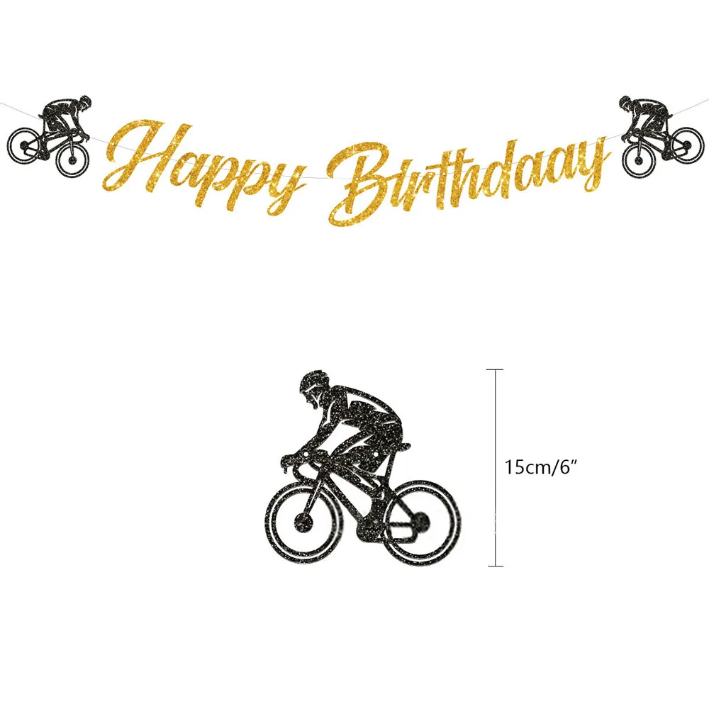 Dirt Bike Geburtstag Party Dekore Alles Gute zum Geburtstag Banner Kuchen Topper Fahrrad Sport Thema Geburtstag Party Supplies für Kinder – Detail 2