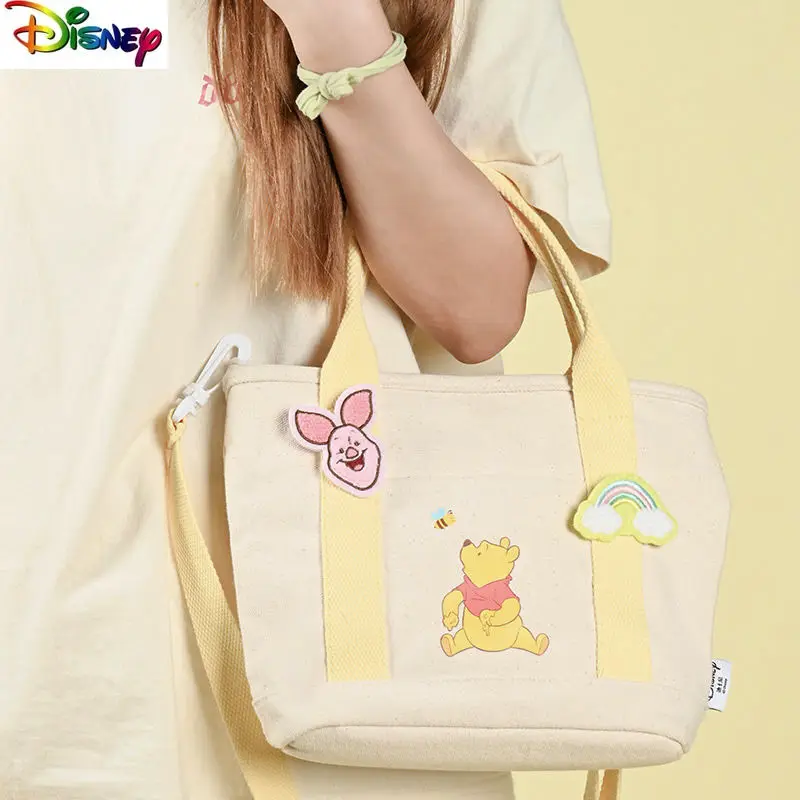

Disney Fashion High Quality Winnie the Pooh Canvas Bag Student Large Capacity Casual Versatile Cute Handbag