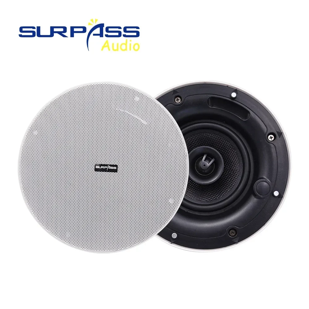 Powerful Hi-Fi Stereo Coxial Ceiling Loadspeaker Background Music BGM System 8Ohm Suitble for Bedroom/meeting Room/cafe