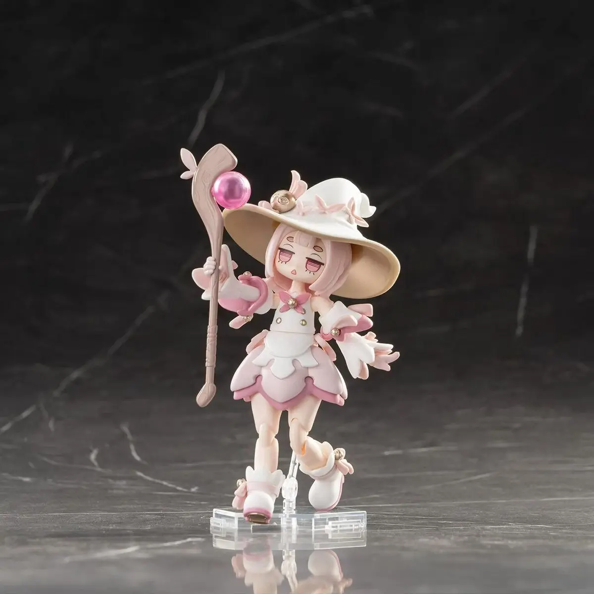 

PR-Production Magical Witch Action Figure Isekai Travel Journal Assembly Model with Wizard Hat Magic Wand Collectible Anime Toy