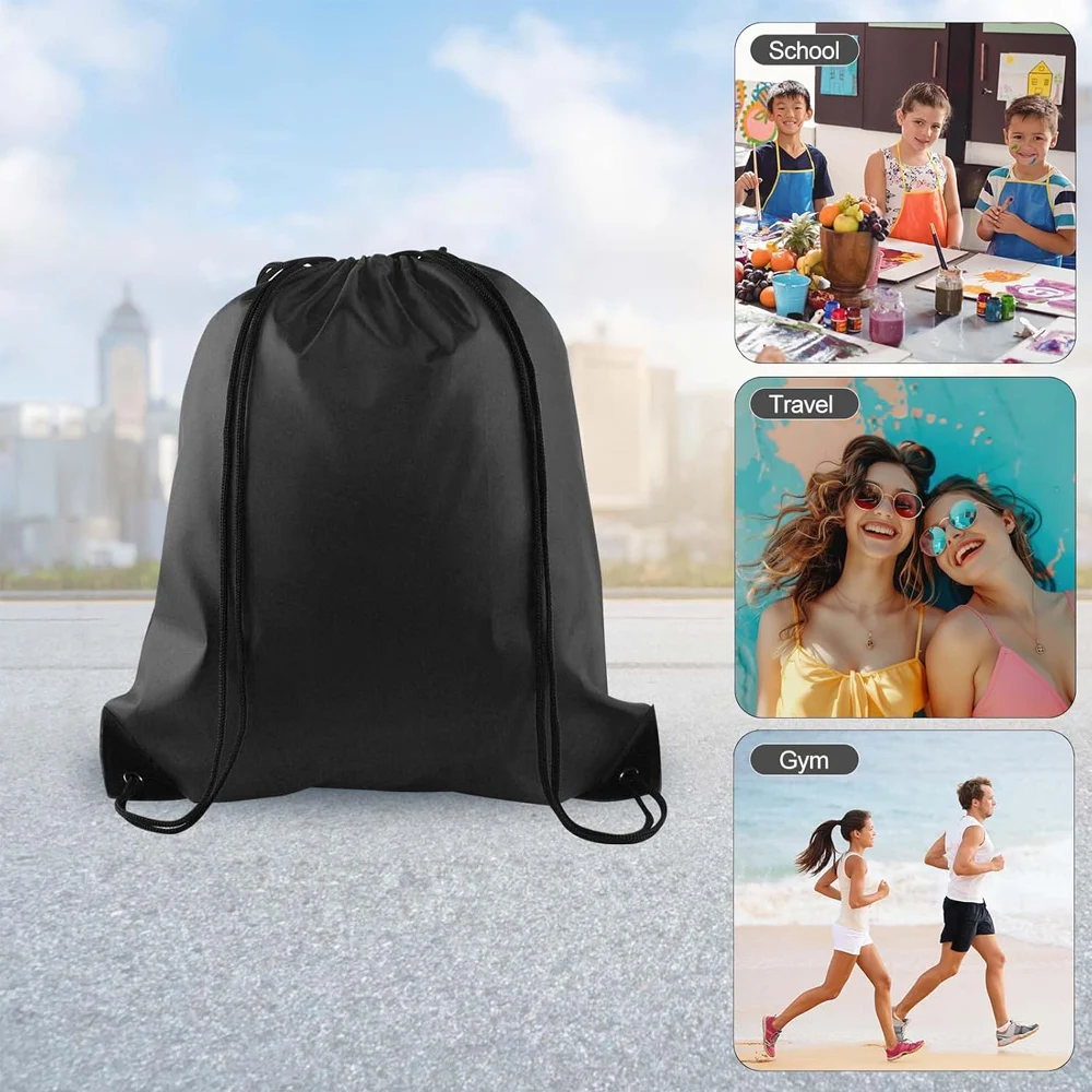 1PCS Drawstring Backpack Bulk String Backpack Drawstring Bags Cinch Bag Sackpack for Men Women Gym image 3