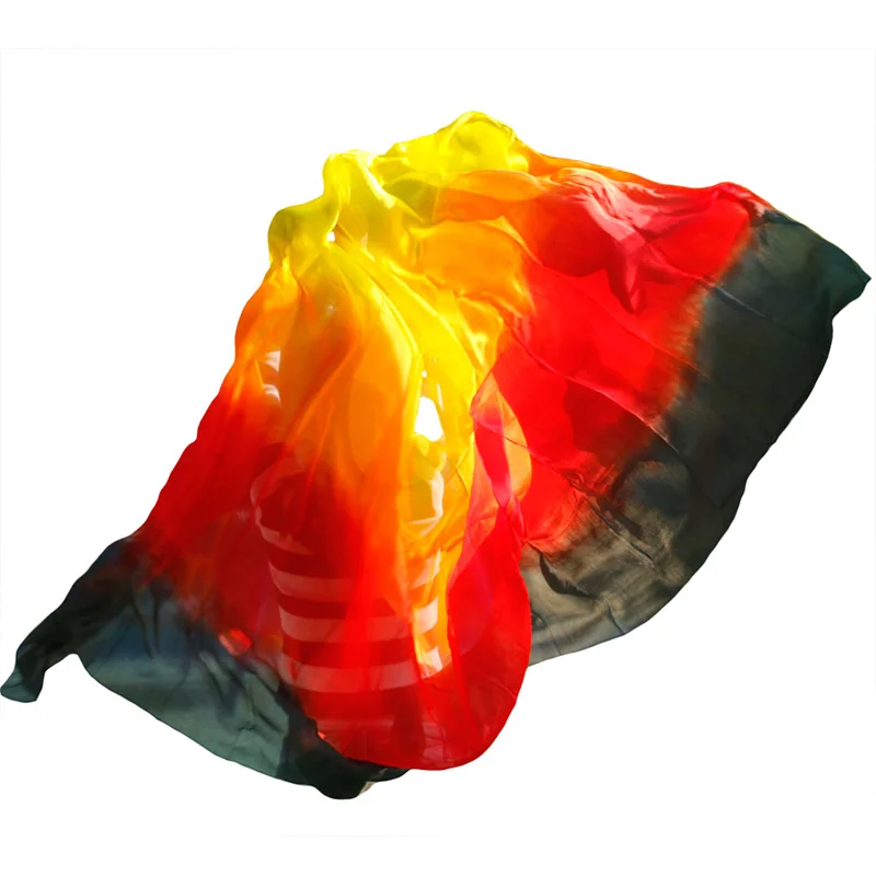 100% Silk Dance Veil Gradient Color Hot Selling Belly Dance Adult Children Dance Practice Performance Silk Veil Scarf 250x114cm
