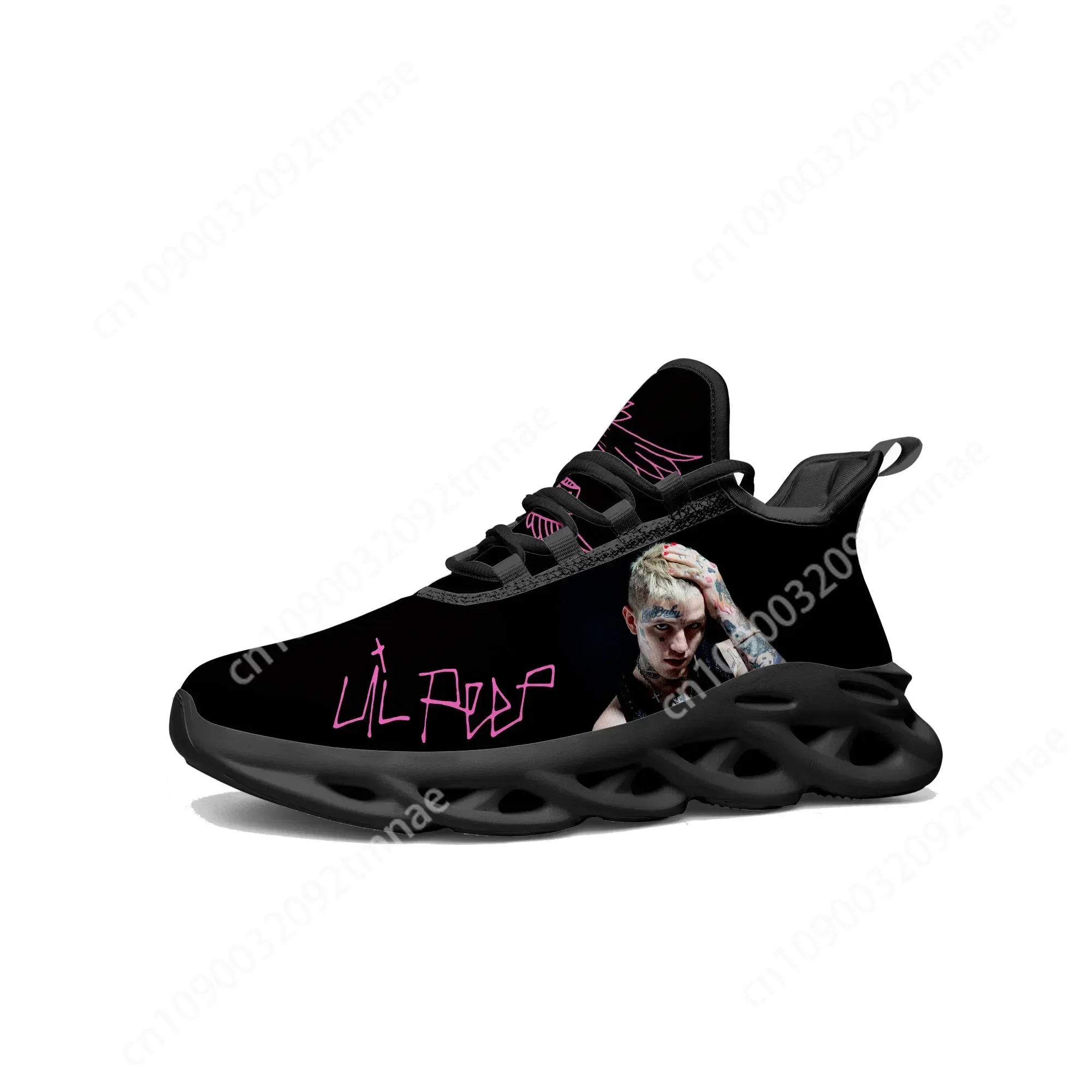 Lil Peep Rapper Flats Sneakers Mens Womens Hot Hip Hop Pop Sports Running Shoe Sneaker Lace Up Mesh Footwear Custom Shoe