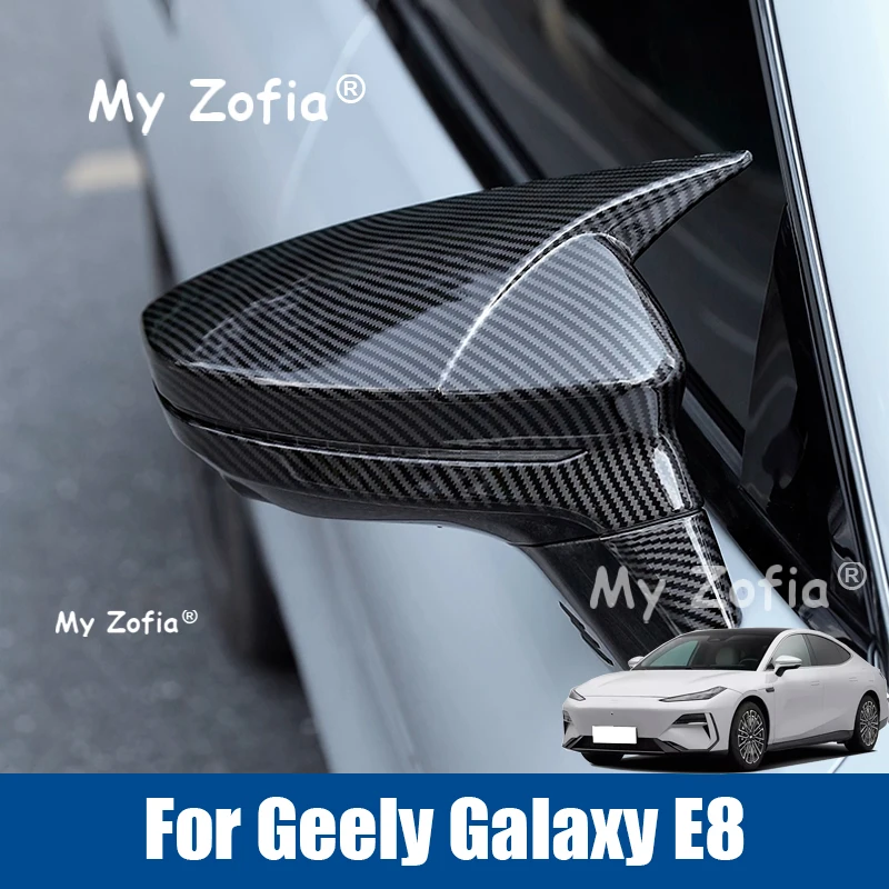 

For Geely Galaxy E8 2025 2026 Car Bull Horn Rearview Mirror Protective Cover Automotive Exterior Decoration Accessories Tools