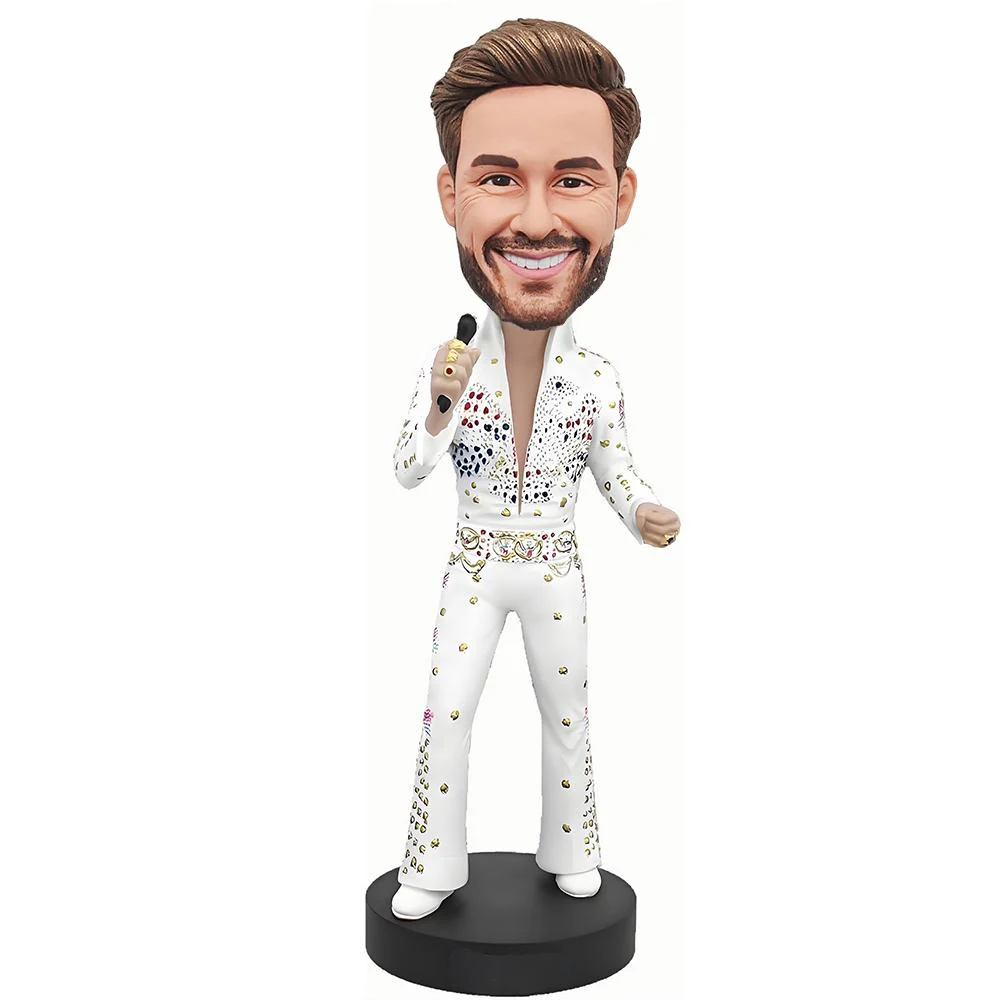 Famous Stars Custom Bobbles,Personalized Collectible Bobblehead Singer Statue,Fully Customizable with Polymer Clay