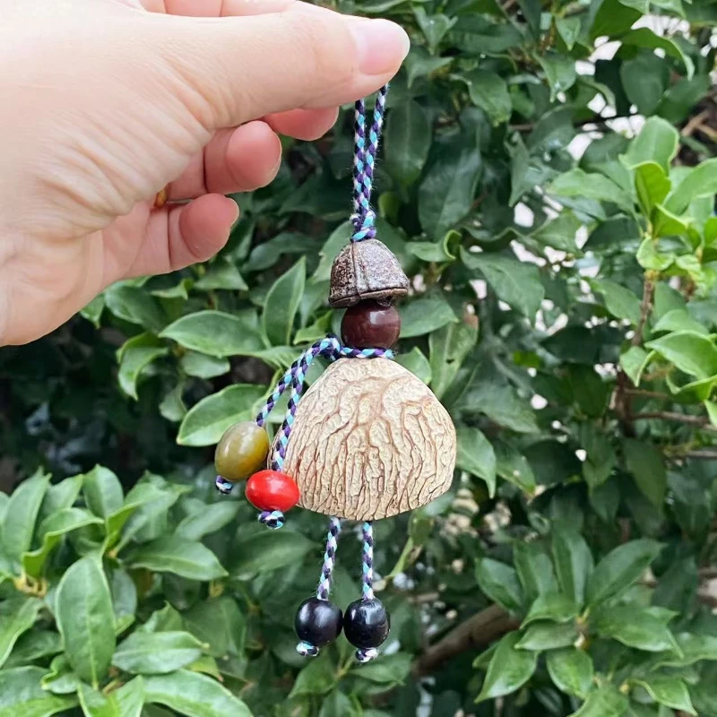 Natural Nut Shell Hand Bell Sound Healing Yoga Hand Bell Spiritual Therapy Relaxation Bells Meditation Musical Instruments Gifts