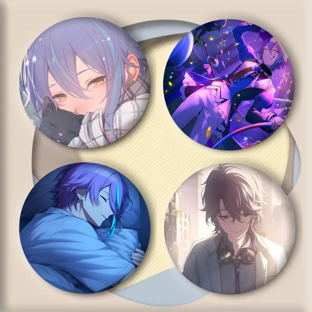 Anime Cartoon Game P-Project Sekai Kamishiro Rui Badge Round Art Brooch Clothes Backpack Accessories Lapelnd Laserh