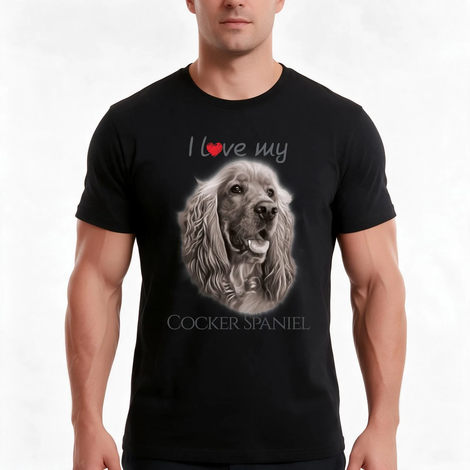 I love my Cocker Spaniel T-Shirt, Summer Casual Cotton Tee, Oversized Streetwear Tops, Vintage Graphic Print, Unisex Men Women