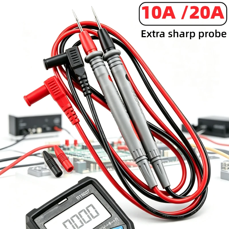 10A 20A Multimeter Test Heads Needle Pin Digital Multi Meter Head Wire Pen Cable Kit Multimeter Voltmeter Silicone Tester Kit