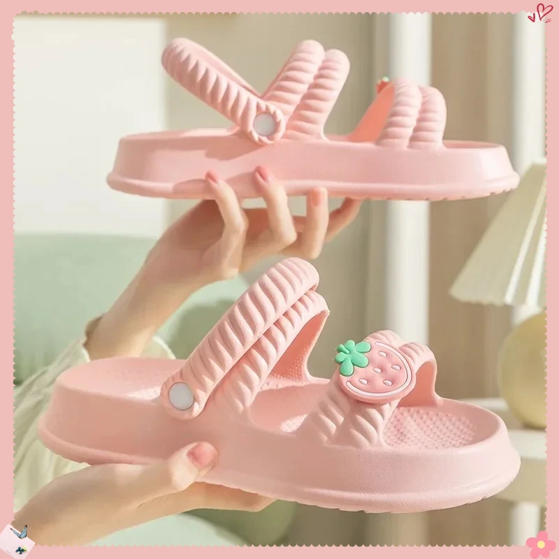 Women House Slipper Sandals Strawberry Fruit Cute Cloud Summer Flip Flops Beach Slides Home Casual Cherry Clog Shoes Flat Female