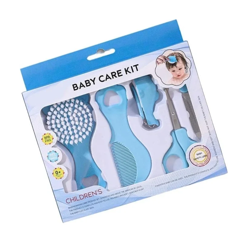 

Bristle Soft Infant Comb 5 Piece Grooming Set Cartoon Design Gentle Hair Brush Safe Baby Care Essential Kit