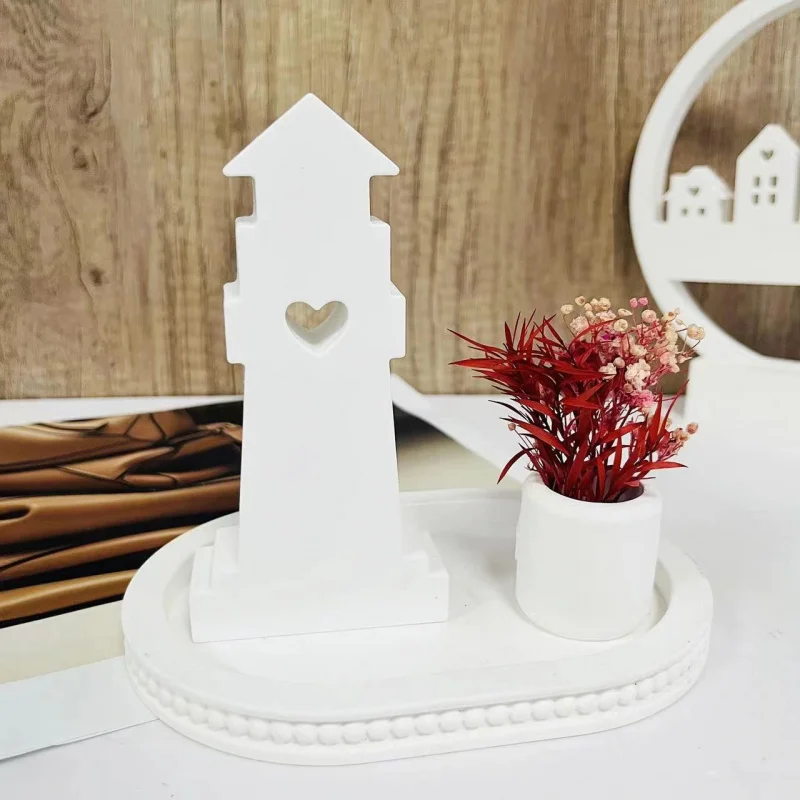 Love Lighthouse Decoration Silicone Mold Summer Seascape Building Mold Candle Mould Epoxy Plaster Mold