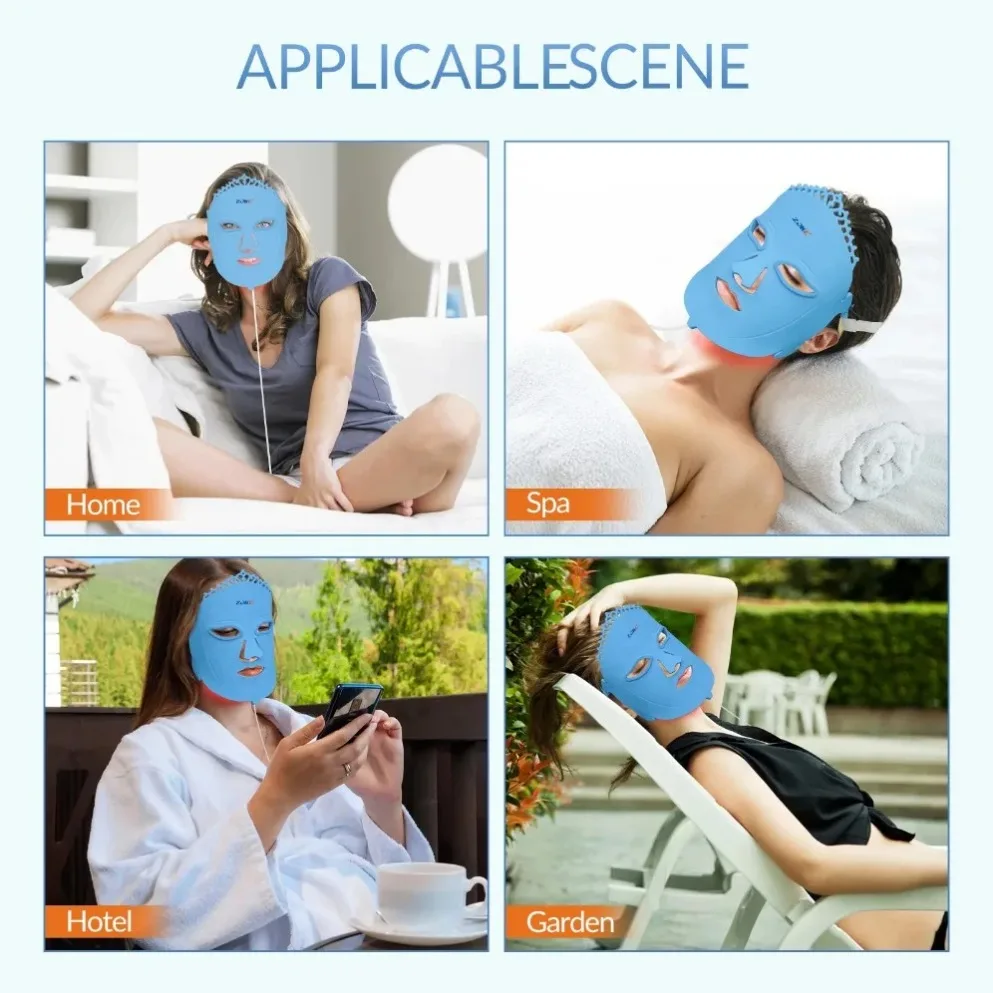 Gezichtsmasker Huidverzorging Led Lichte Huid Leds Masker Dermatoloog Aanbevolen Apparaat Behandelt Acne Psoriasis Fijne Lijntjes Zonnebrand