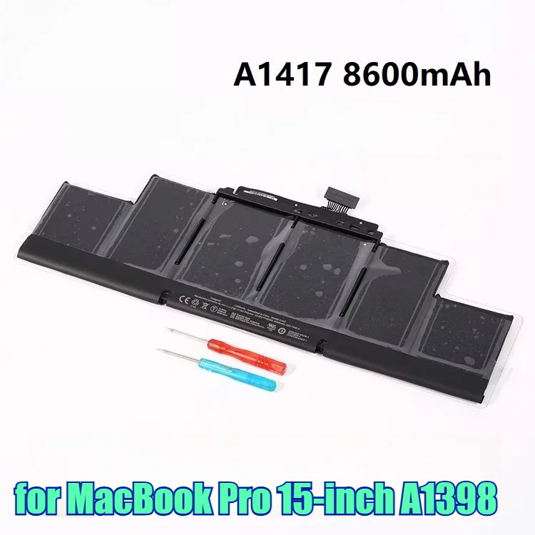 

Сменный аккумулятор A1417 емкостью 8600 мАч для MacBook Pro 15 дюймов A1398, литий-ионный аккумулятор для ноутбука большой емкости для ноутбука Mac Pro