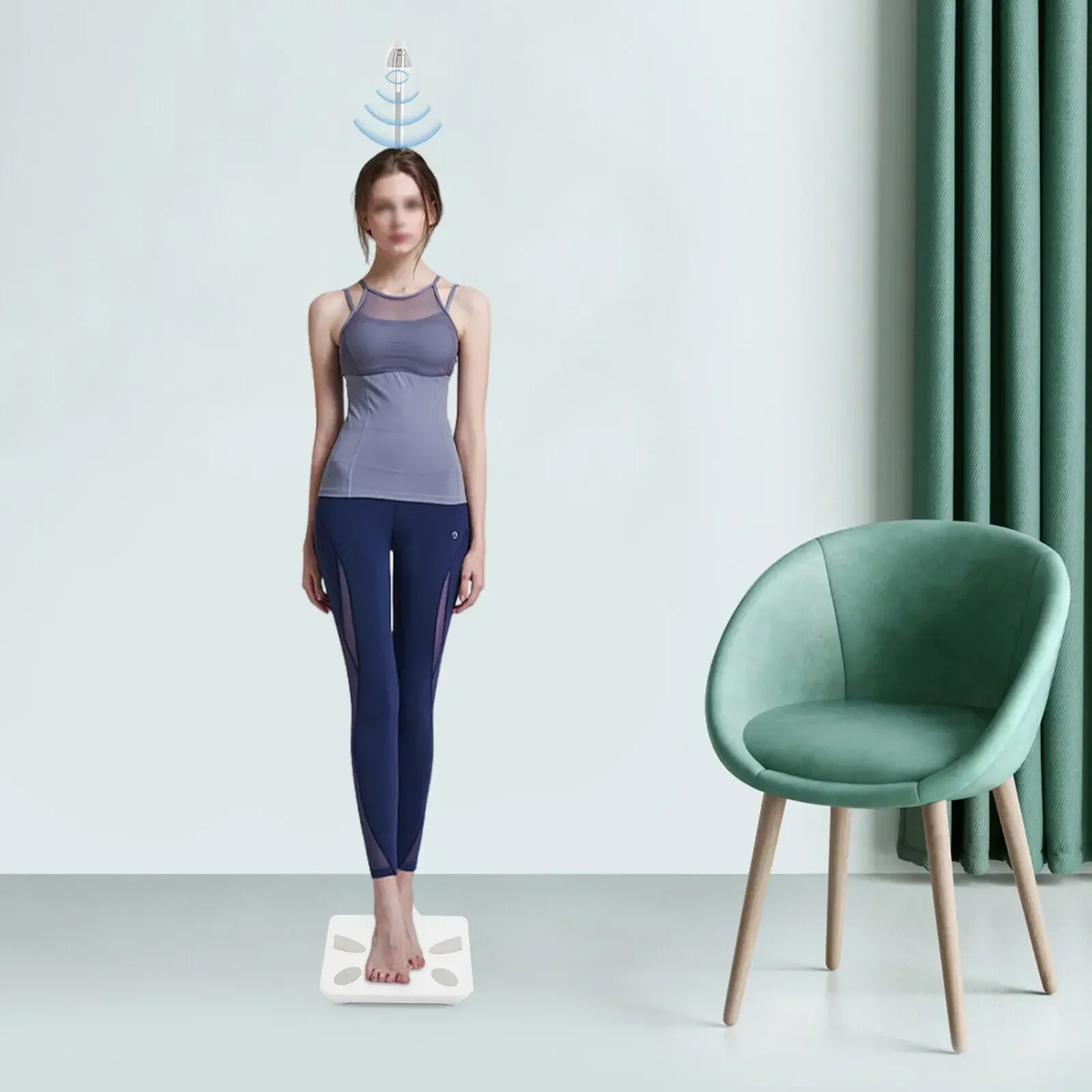 440lb Medical Body Weight Scale with Height Measurement Ultrasonic BMI Analyzer for Home Clinic Use