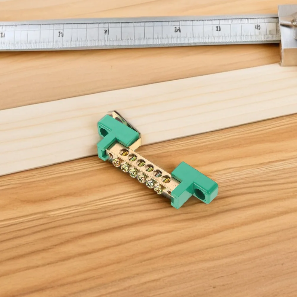 

4Pcs Copper Terminal Block 6 Position Screw Grounding Bus Bar Strip Electrical Ground Bar for Power Box Wiring