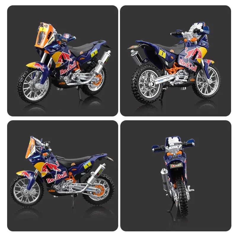 Bruago 1:18 Red Bull 450 Rally Racing Die Cast Metal Alloy Car Model Collection Decoration Boy Racing Motorcycle Toy Gift