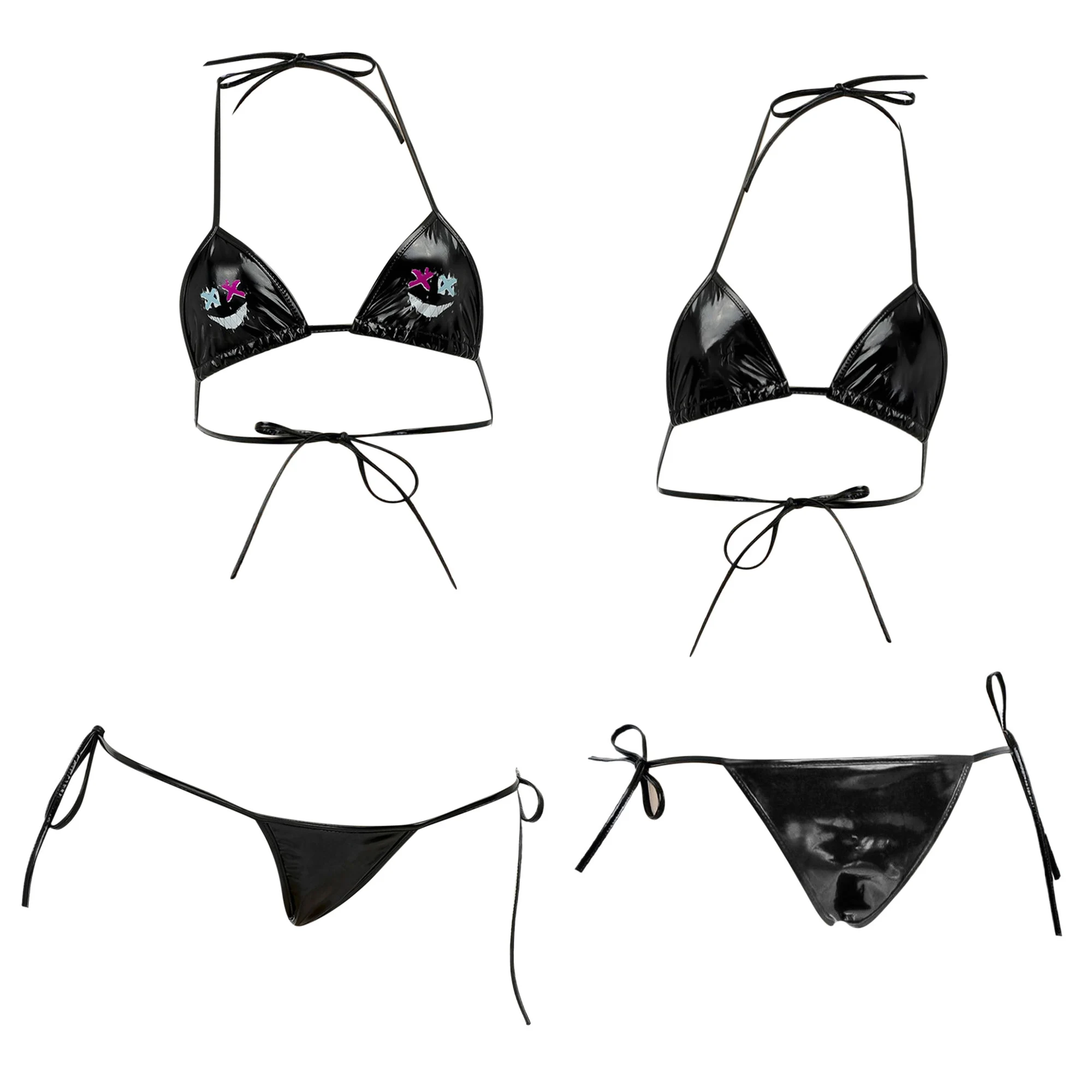 المرأة مثير بيكيني البرازيلي مجموعات الرسن مثلث حمّالة الصّدر مع البسيطة الدانتيل متابعة ثونغ ملخصات لحفلات حمام السباحة بحر ثوب السباحة #2