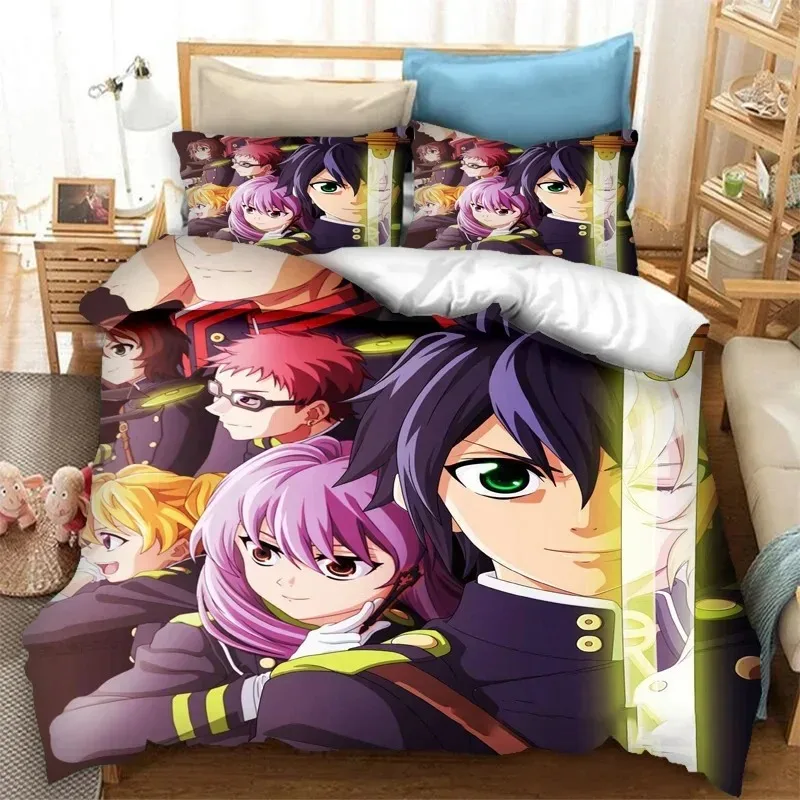 

Anime Seraph of the End Bedding Set 3D Printed Suitable for Bedroom Duvet Cover Set With Pillowcases Kids Home Textile