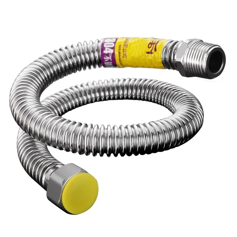 

304 stainless steel corrugated with outer wires 4-point faucet inlet pipe extension pipe inner and outer teeth metal hose