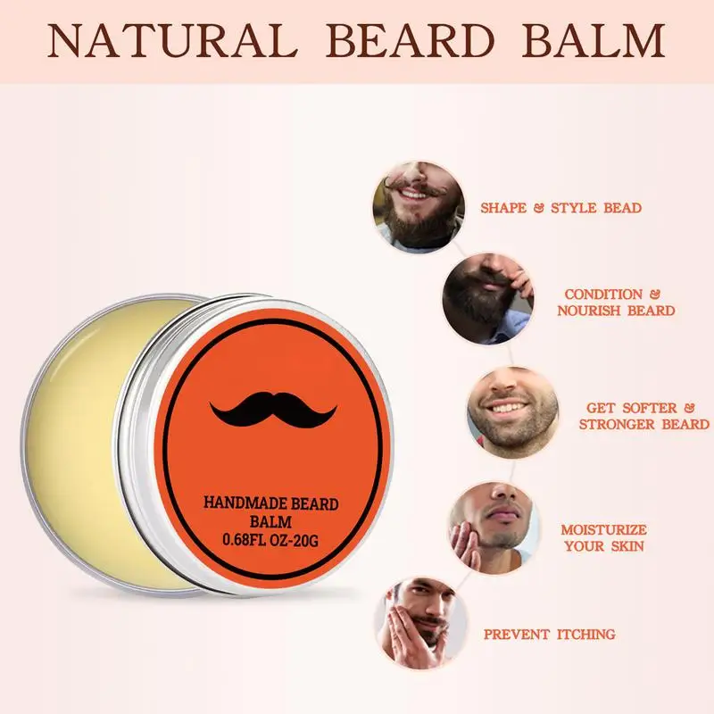 Creme De Barba Para Homens, Condicionador De Barba, Mais Grosso, Crescimento De Pêlos Faciais, Cera De Barba, Cuidado Natural, Bálsamo De Bigode, Produtos