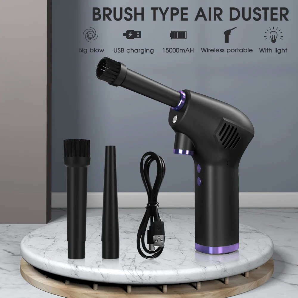 Cordless Air Duster for Computer Laptop USB Rechargeable Car Cleaner Compressed Air Blower Cleaning Tool For Keyboard Sofa