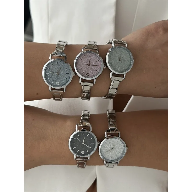 Trendy Creative Couple Modular Splicing Watch Glitter Dial Vintage Stainless Steel Band Unisex Casual Fashion Quartz Wrist watch