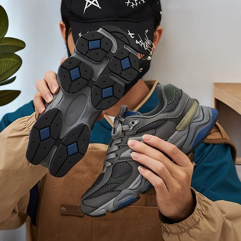 

Стильные кроссовки в стиле ретро для пар: туфли унисекс для папы на весну/лето, повседневная одежда, кроссовки для ходьбы