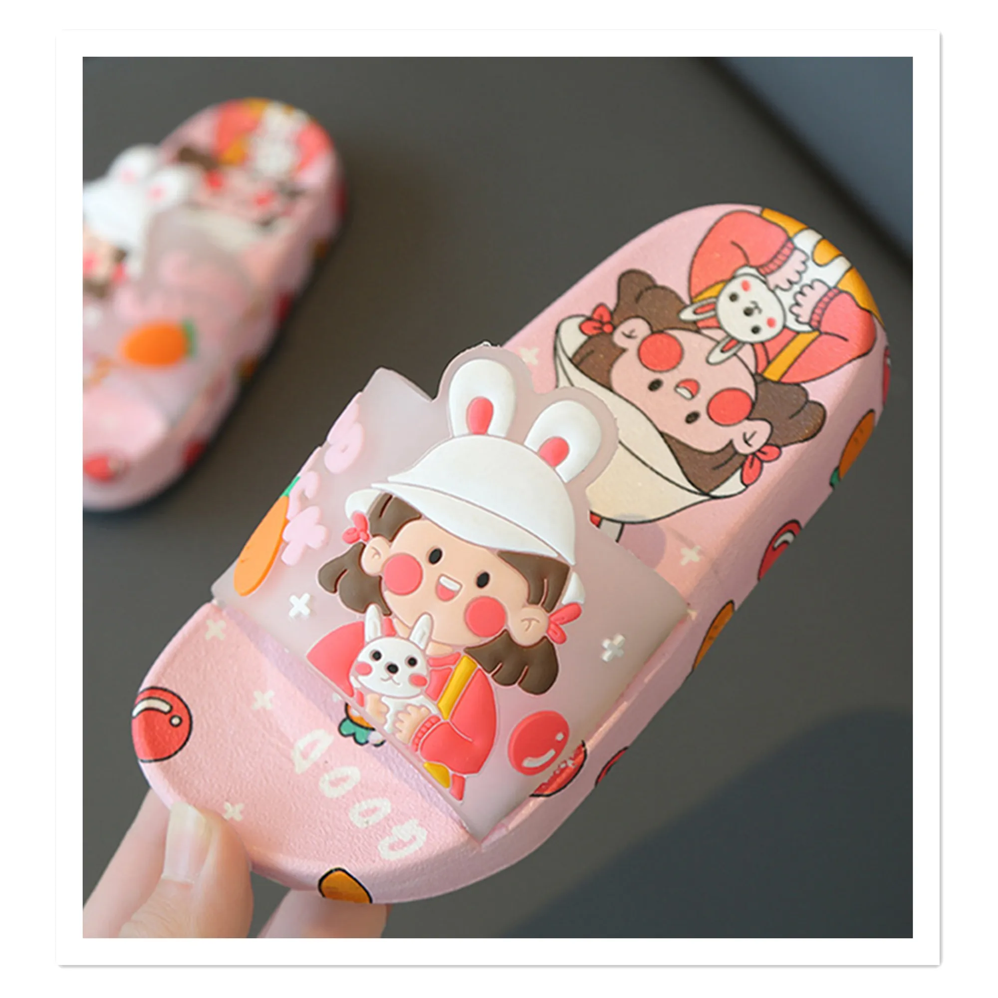 Children\'s Slippers Summer Boys and Girls Indoor Soft Sole Bathroom Bathroom, Non slip Middle School Children\'s Princess Baby Sl